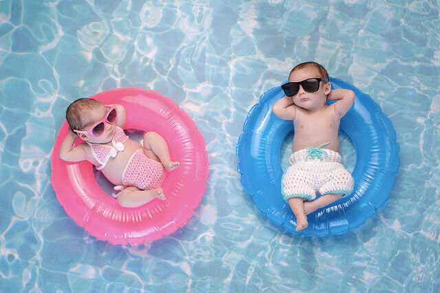 Babies in pool